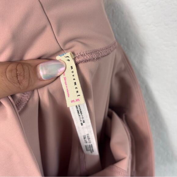 FREE PEOPLE MOVEMENT ATHLETIC MEDIUM PINK MAUVE STRETCHY LEGGINGS - Picture 3 of 6